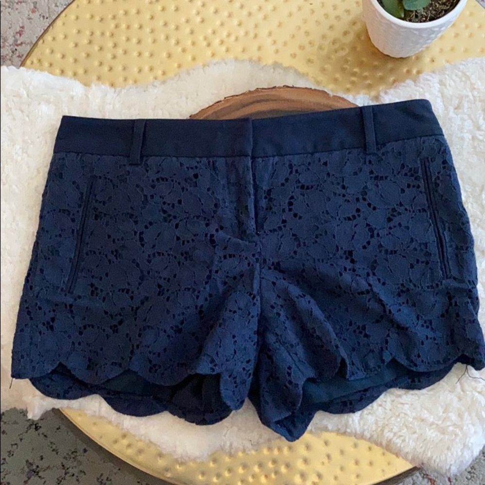 Navy lace shorts